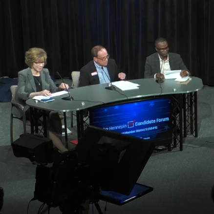  Overhead shot of candidate forum